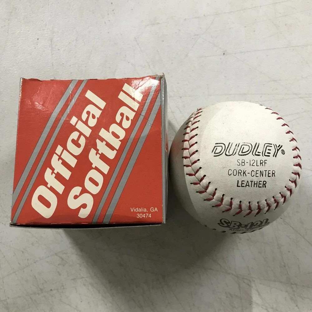 Lot of 5 Vintage Dudley Softball 12 Inch White Leather Cork Center SB-12LRF